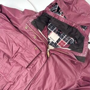 Rohan Womens Burgundy Waterproof Hooded Parka Jacket Plaid Lining Size M